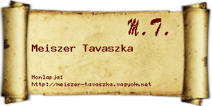 Meiszer Tavaszka névjegykártya